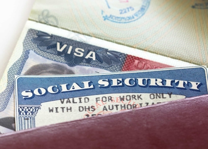 a visa and social security card